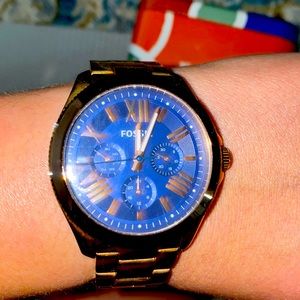 Gold Fossil Watch